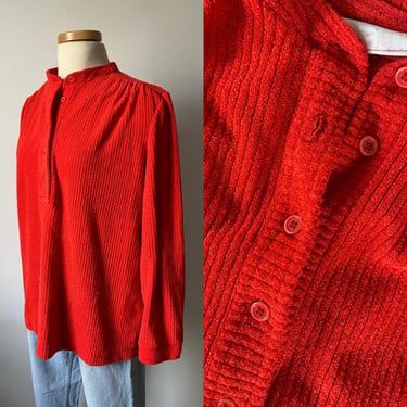70s Bright Red Terry Top 