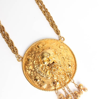 Grecian God Medallion Pendant Necklace