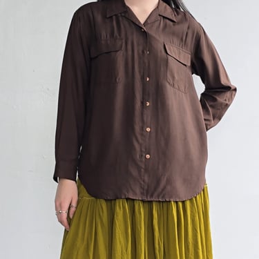 Bill Blass Chocolate Silk Blouse