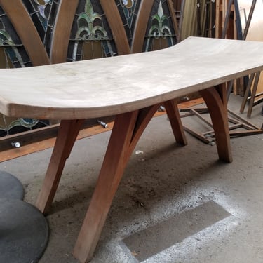 Weird curved solid wood Table 90.5 x 40.25 x 39