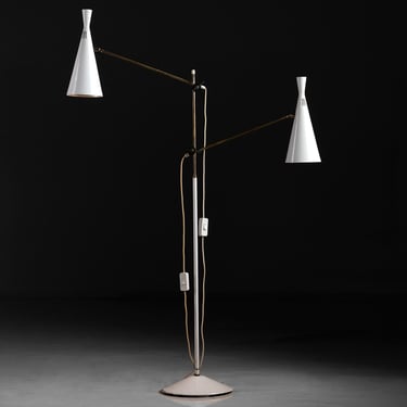 White Floor Lamp by GA Scott for Maclamp
