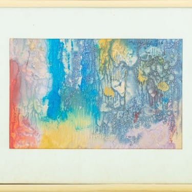 Post-War Abstract Stain Painting Oil on Canvas