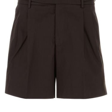 Dolce & Gabbana Men Dark Brown Stretch Gabardine Bermuda Shorts