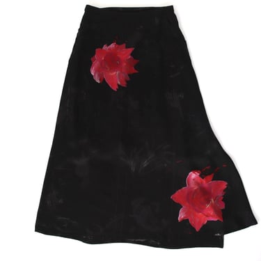 Yohji Yamamoto Silk Floral Print Skirt*