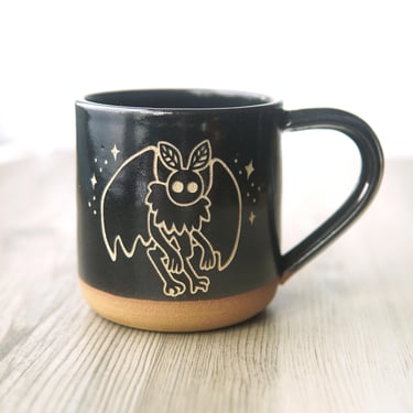 Mothman Mug - classic horror monster Halloween pottery 