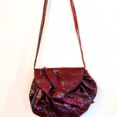 Red Snakeskin Vintage Cross-body Bag