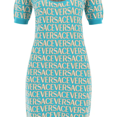 Versace Monogram Knit Mini Dress Women
