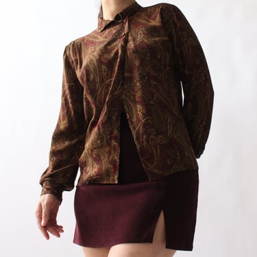 Vintage Paisley Silk Blouse