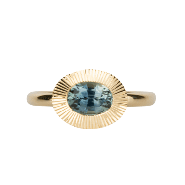 East-West Blue-Green Montana Sapphire Aurora Ring — Corey Egan Trunk Show