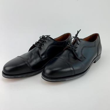 1990's Bostonian Shoes - Classic Styling - Cap Toe Oxfords - All Quality Leather Uppers - Italian Sole - Men's Size 10-1/2 M - DeadStock 