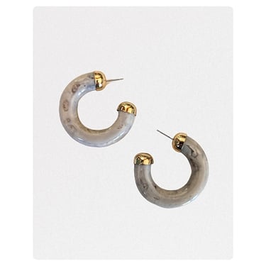 vintage 80's marbled hoop earrings (Size: OS)