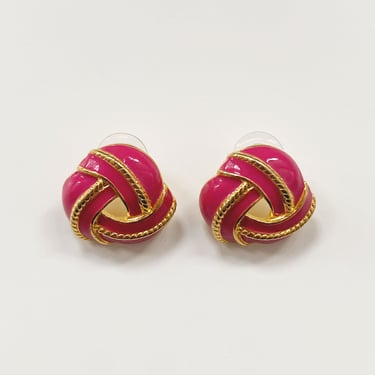 Pink and Gold Braided Earring