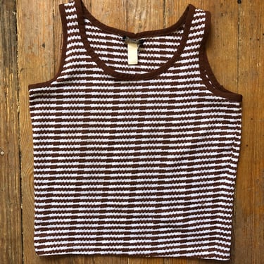 1970s Striped Knit Tank Top Small Medium 