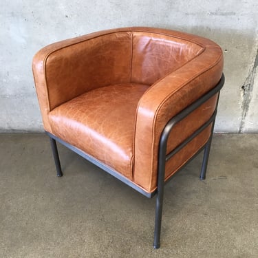 Breda Leather Barrel Chair