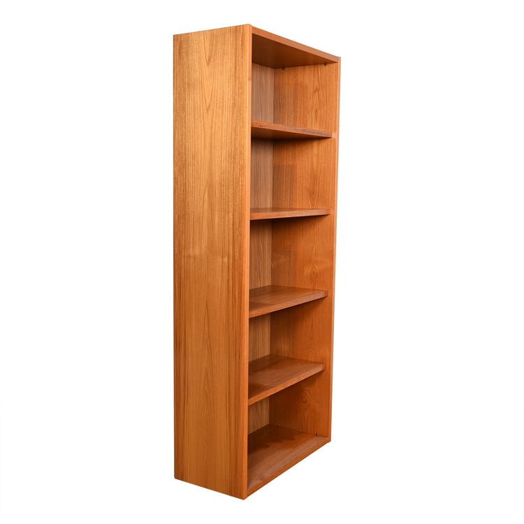 30&#8243; x 14&#8243; Danish Modern Teak Tall Compact Bookcase