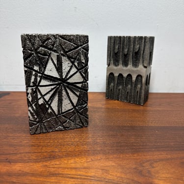 Mid Century Brutalist Vase - Choice of 1 - Cast Aluminum - By Willy Ceysens for Casper Kuntsguss - MCM Vintage 