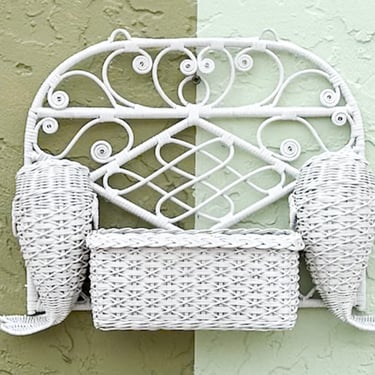 Fish Tail Wicker Wall Shelf