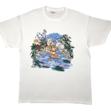 Vintage 90s “Catch of the Day” Cute Little Kittens/Small Cats Portrait Graphic T-Shirt Size XL 