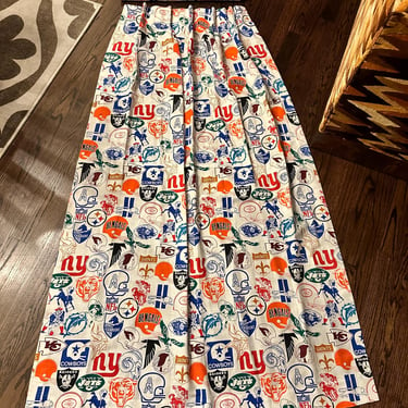 Pair of Vintage 1970s NFL Curtain Panels 