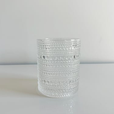 Modern Hobnail Clear Glass Dew Droplet Floral Vase Vintage 