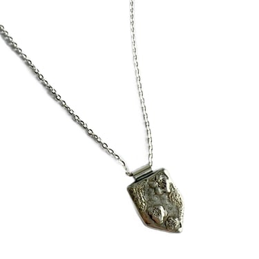 Sonja Fries | Nugget Shield sterling silver diamond necklace