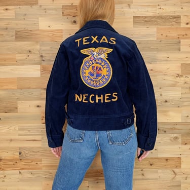 Vintage FFA Texas Neches Corduroy Zip Up Jacket 