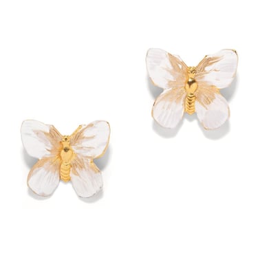 Ships 8/5: The Pink Reef Small Winter White Butterfly Stud