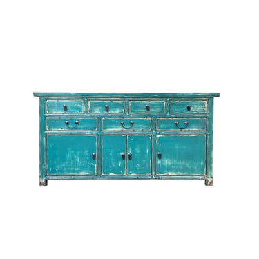 Oriental Turkish Boy Green Drawers Console Sideboard Credenza Table Cabinet cs7456E 
