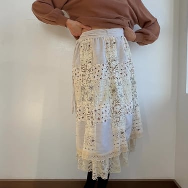 Vintage Patchwork Apron Skirt (S)