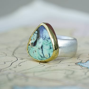 22k Gold & Silver Turquoise Rings