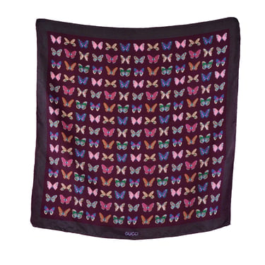 Gucci Butterfly Printed Silk Scarf