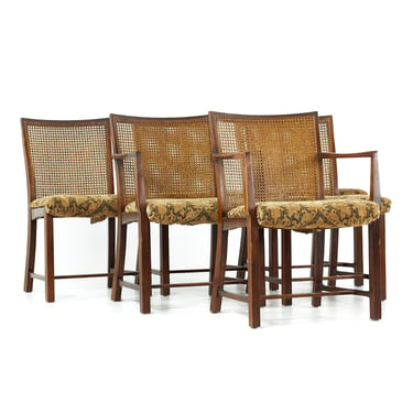 Michael Taylor for Baker Mid Century Cane Back Dining Chairs - Set of 6 - mcm 