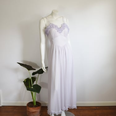 1950s Purple Ruffle Nightgown - S 