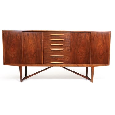 Kurt Ostervig for Brande Mobelfabrik Burled Walnut Cabinet