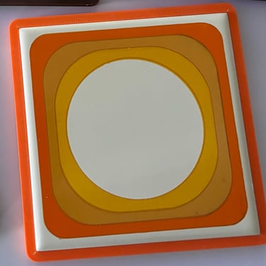 101477109 - Four Vintage Tile orange frame coasters - VB - GLAM - DECOR