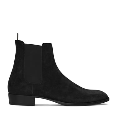 Saint Laurent Men Wyatt 30 Chelsea Black Suede Boots