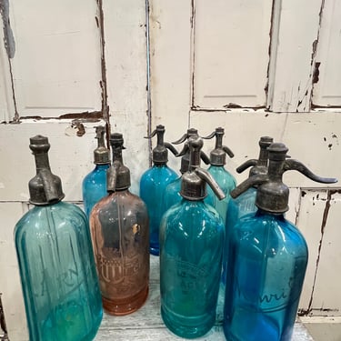 Colored Seltzer Siphon Bottles, French 