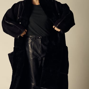 Anne Marie Beretta Black Shearling Coat