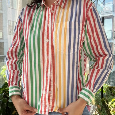 Multi-Colored Striped Button Up by Lizsport Petites