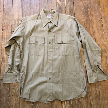 1950s Deadstock Poplin Work Shirt Medium 