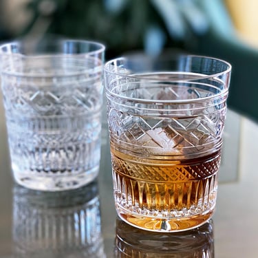 Jaipur Waterford Crystal Whiskey Glass – Michael Aram Designer Luxury Barware Tumbler for Old Fashioned Cocktails. 