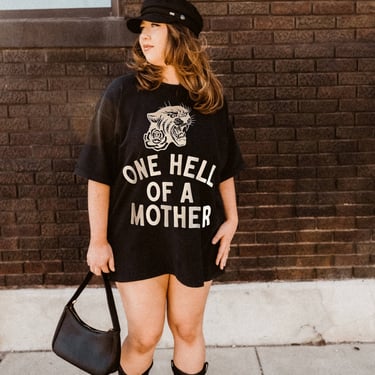 One Hell of A Mother Womens Graphic Tee - Black