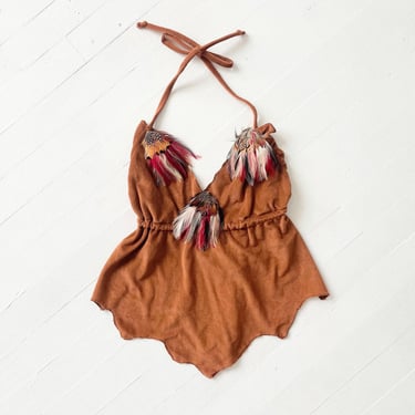 1970s Feather Rock n’ Roll Halter Top 
