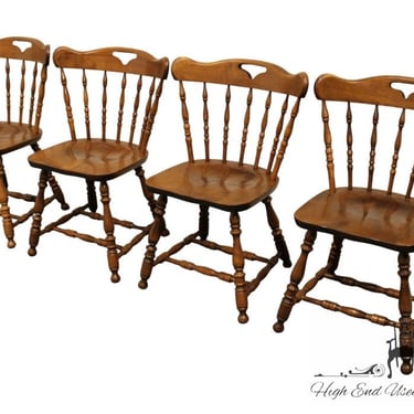 Set of 4 S BENT BROS Solid Hard Rock Maple Colonial Pub Style Dining Side Chairs 481 440 