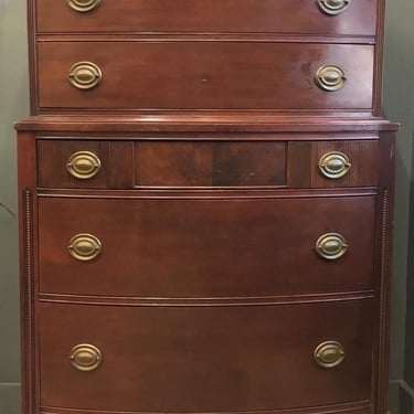 Theodore - Vintage Bow Fromt Mahogany Dresser I Console I changing table I bar 