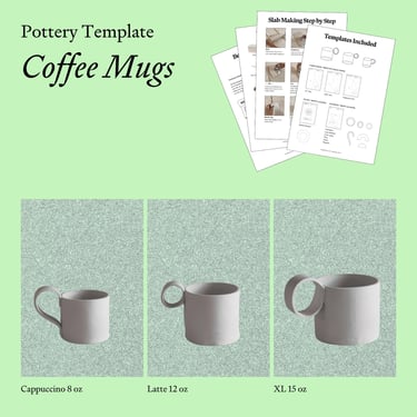 Pottery Slab Handbuilding Template Coffee Mugs Kit 