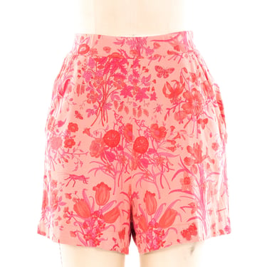 Gucci Peach Flora Printed Shorts