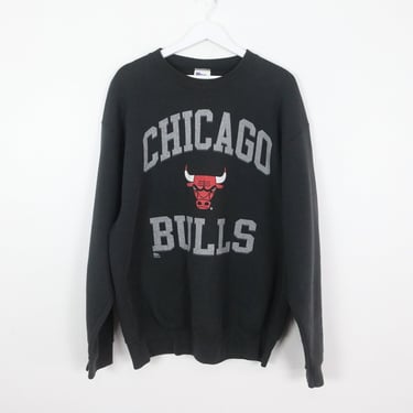 vintage 1990s CHICAGO Bulls Dennis RODMAN era slouchy oversize faded black sweatshirt -- size 