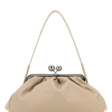 Weekend Max Mara Women Sand Leather Cubico Clutch