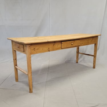 Antique French Rustic Pine Farmhouse Kitchen Work Table Console Table